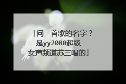 问一首歌的名字？是yy2080超级女声频道苏三唱的