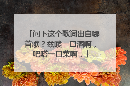 问下这个歌词出自哪首歌?兹喽一口酒啊,吧嗒一口菜啊,