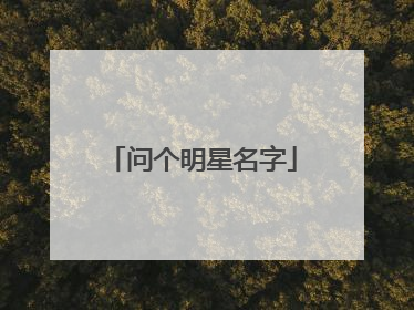 问个明星名字