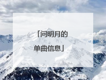 问明月的单曲信息