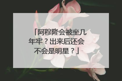 阿穆隆会被坐几年牢？出来后还会不会是明星？