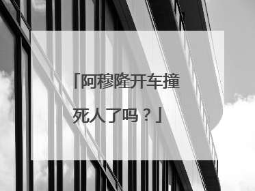 阿穆隆开车撞死人了吗？