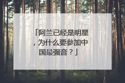 阿兰已经是明星，为什么要参加中国最强音？