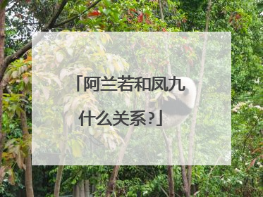 阿兰若和凤九什么关系?