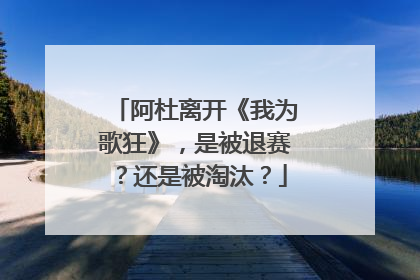 阿杜离开《我为歌狂》,是被退赛?还是被淘汰?