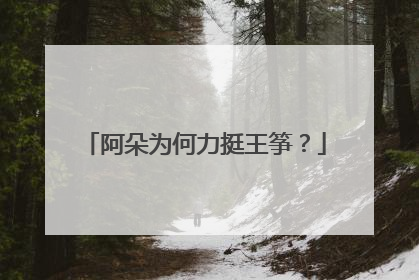 阿朵为何力挺王筝?