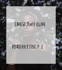 阿朵为什么叫停粉丝打投？