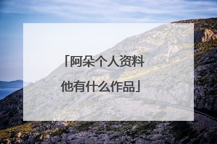 阿朵个人资料 他有什么作品
