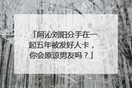 阿沁刘阳分手在一起五年被发好人卡,你会原谅男友吗?