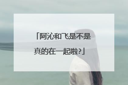 阿沁和飞是不是真的在一起啦?