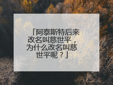 阿泰斯特后来改名叫慈世平,为什么改名叫慈世平呢?
