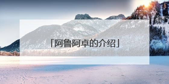 阿鲁阿卓的介绍