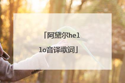 阿黛尔hello音译歌词