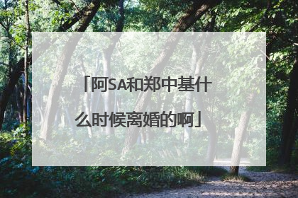 阿SA和郑中基什么时候离婚的啊