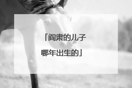 阎肃的儿子哪年出生的