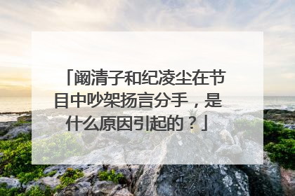 阚清子和纪凌尘在节目中吵架扬言分手，是什么原因引起的？