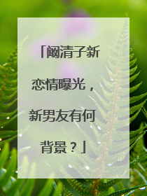 阚清子新恋情曝光，新男友有何背景？