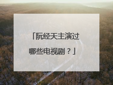 阮经天主演过哪些电视剧?