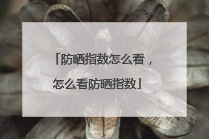 防晒指数怎么看,怎么看防晒指数