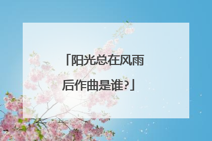 阳光总在风雨后作曲是谁?