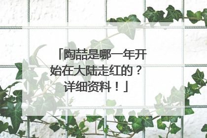 陶喆是哪一年开始在大陆走红的？详细资料！