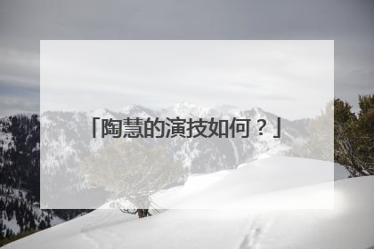 陶慧的演技如何?