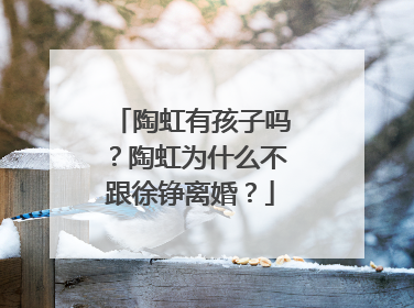 陶虹有孩子吗?陶虹为什么不跟徐铮离婚?