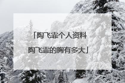陶飞霏个人资料 陶飞霏的胸有多大