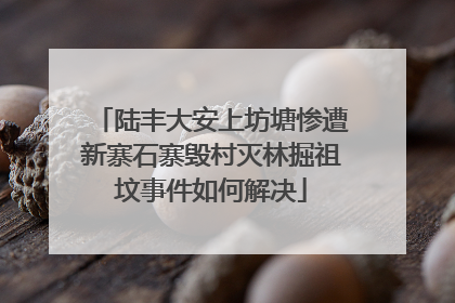 陆丰大安上坊塘惨遭新寨石寨毁村灭林掘祖坟事件如何解决