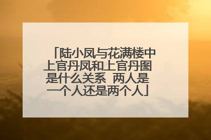 陆小凤与花满楼中上官丹凤和上官丹图是什么关系 两人是一个人还是两个人