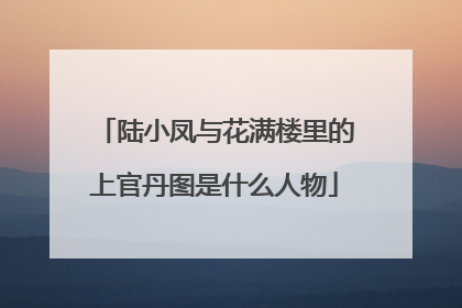 陆小凤与花满楼里的上官丹图是什么人物