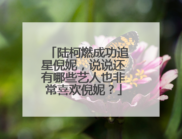 陆柯燃成功追星倪妮，说说还有哪些艺人也非常喜欢倪妮？