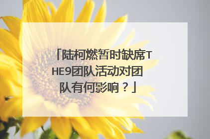 陆柯燃暂时缺席THE9团队活动对团队有何影响?