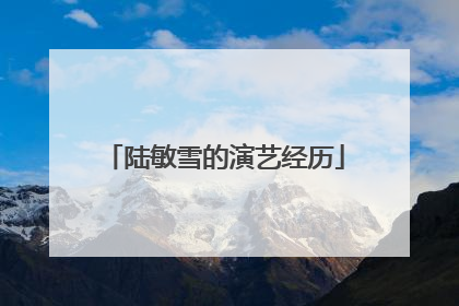 陆敏雪的演艺经历