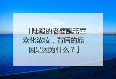 陆毅的老婆鲍蕾喜欢化浓妆，背后的原因是因为什么？