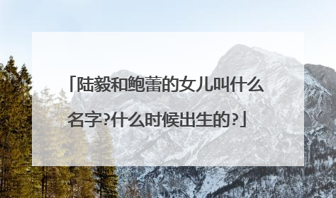 陆毅和鲍蕾的女儿叫什么名字?什么时候出生的?