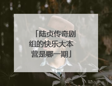 陆贞传奇剧组的快乐大本营是哪一期