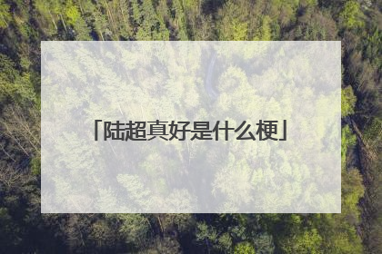 陆超真好是什么梗
