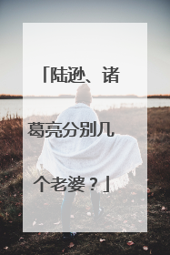 陆逊、诸葛亮分别几个老婆?