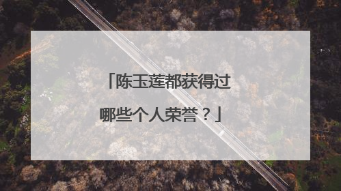 陈玉莲都获得过哪些个人荣誉?