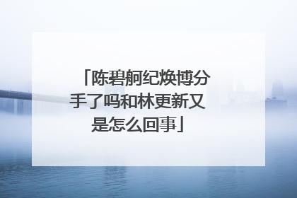 陈碧舸纪焕博分手了吗和林更新又是怎么回事