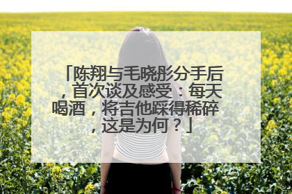 陈翔与毛晓彤分手后,首次谈及感受:每天喝酒,将吉他踩得稀碎,这是为何?