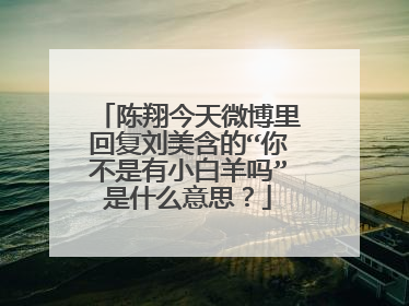 陈翔今天微博里回复刘美含的“你不是有小白羊吗”是什么意思?