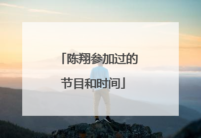 陈翔参加过的节目和时间