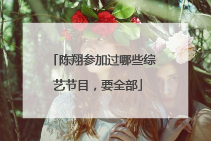 陈翔参加过哪些综艺节目，要全部