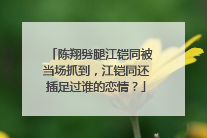 陈翔劈腿江铠同被当场抓到，江铠同还插足过谁的恋情？