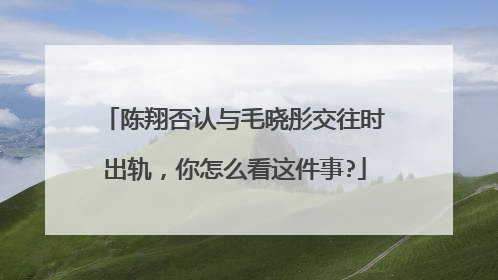 陈翔否认与毛晓彤交往时出轨,你怎么看这件事?