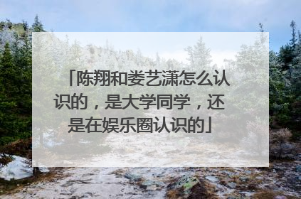 陈翔和娄艺潇怎么认识的,是大学同学,还是在娱乐圈认识的
