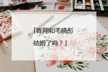 陈翔和毛晓彤结婚了吗？