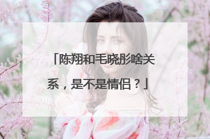 陈翔和毛晓彤啥关系,是不是情侣?